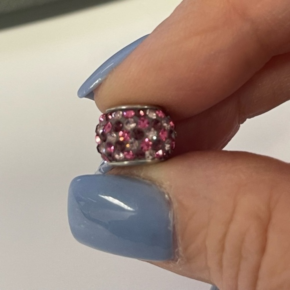 Pandora‎ Style Pink Pave Gemstone Charm